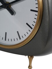 Libra Interiors Silver Small Mid Century Table Clock - Image 5 of 5