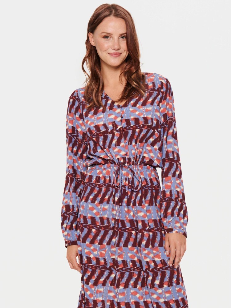 Saint Tropez Blue Alexa Knee Length Long Sleeve Dress - Image 1 of 1
