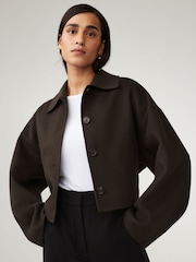 Braun - Handsewn Kurzer Mantel aus Wollmischung - Bild 1 von 9