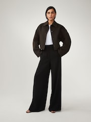 Braun - Handsewn Kurzer Mantel aus Wollmischung - Bild 3 von 9