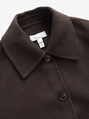 Braun - Handsewn Kurzer Mantel aus Wollmischung - Bild 7 von 9
