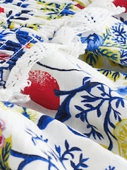 White Fruit Print Shirred Layered Mini Skirt - Image 6 of 6