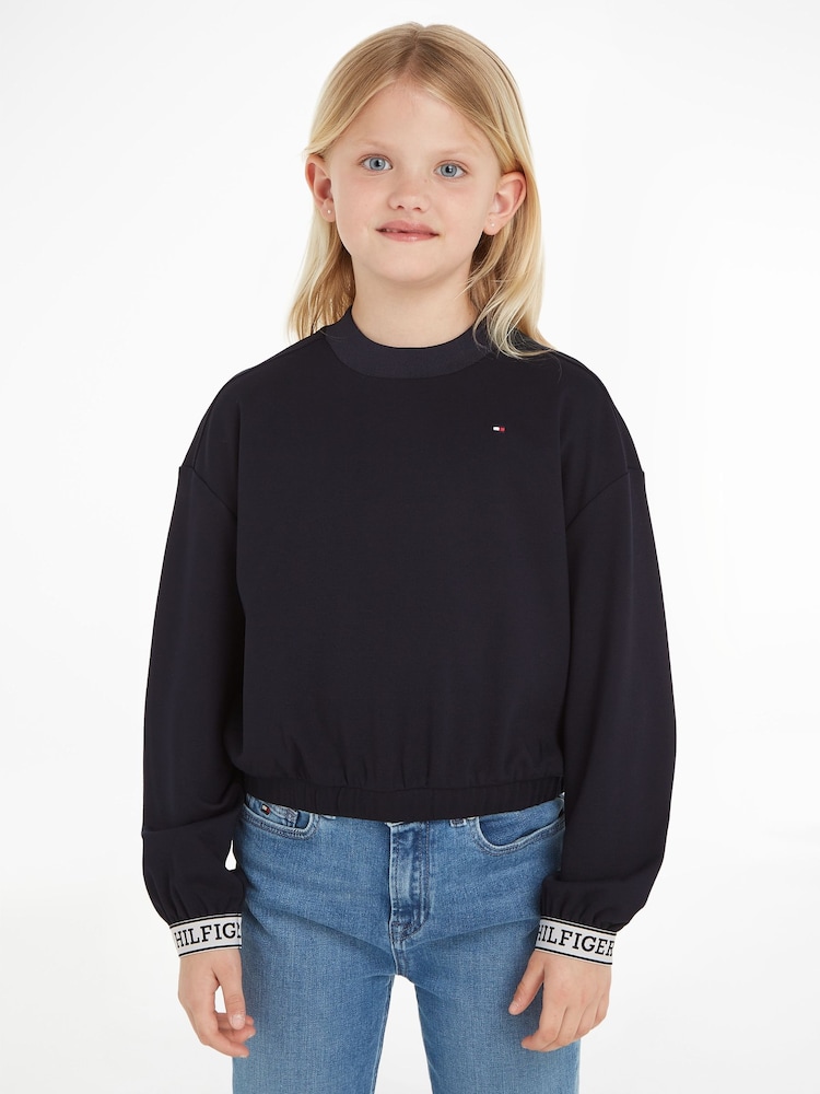 Tommy Hilfiger Blue Monotype Tape Sweatshirt - Image 1 of 5