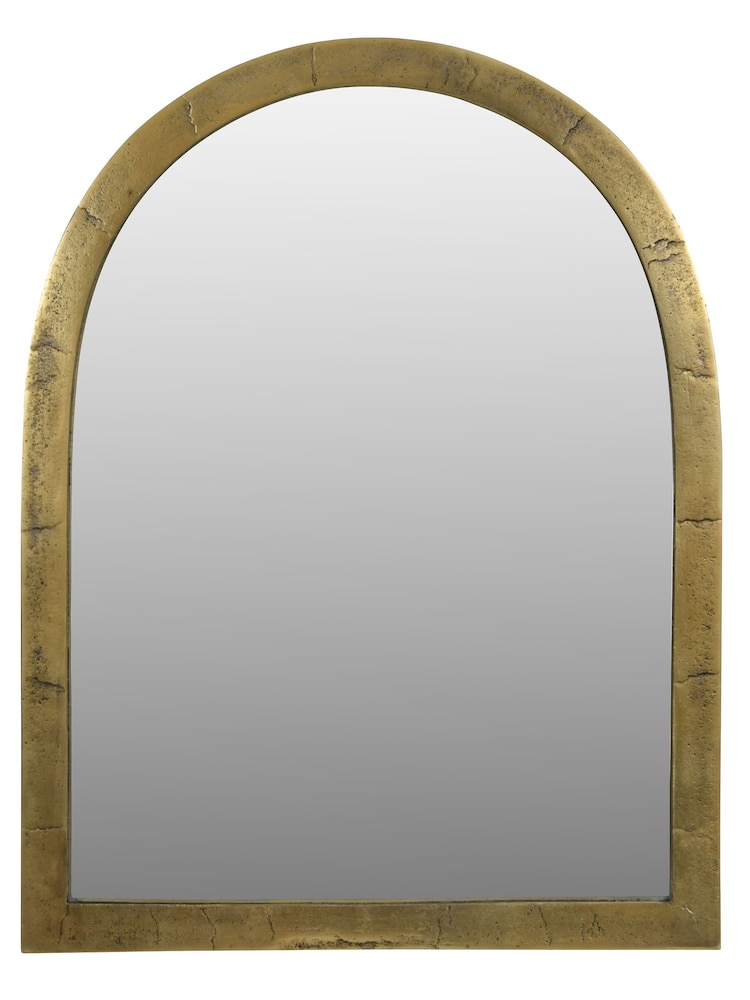 Libra Interiors Brass Small Arched Window Mirror - Image 2 of 4