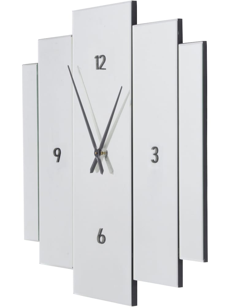 Libra Interiors Black Aruna Modern Mirrored Wall Clock - Image 3 of 3
