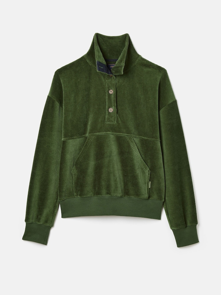 Joules Renee Green Corduroy Sweatshirt - Image 8 of 8
