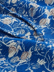 Blue Floral Print Elasticated Waist Summer Jersey Skort - Image 4 of 5