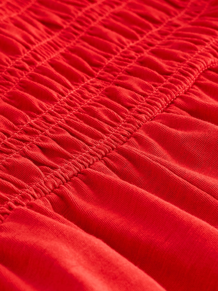 Rot - Sommeroverall mit Puffärmeln aus 100 % Baumwolle - Bild 5 von 5