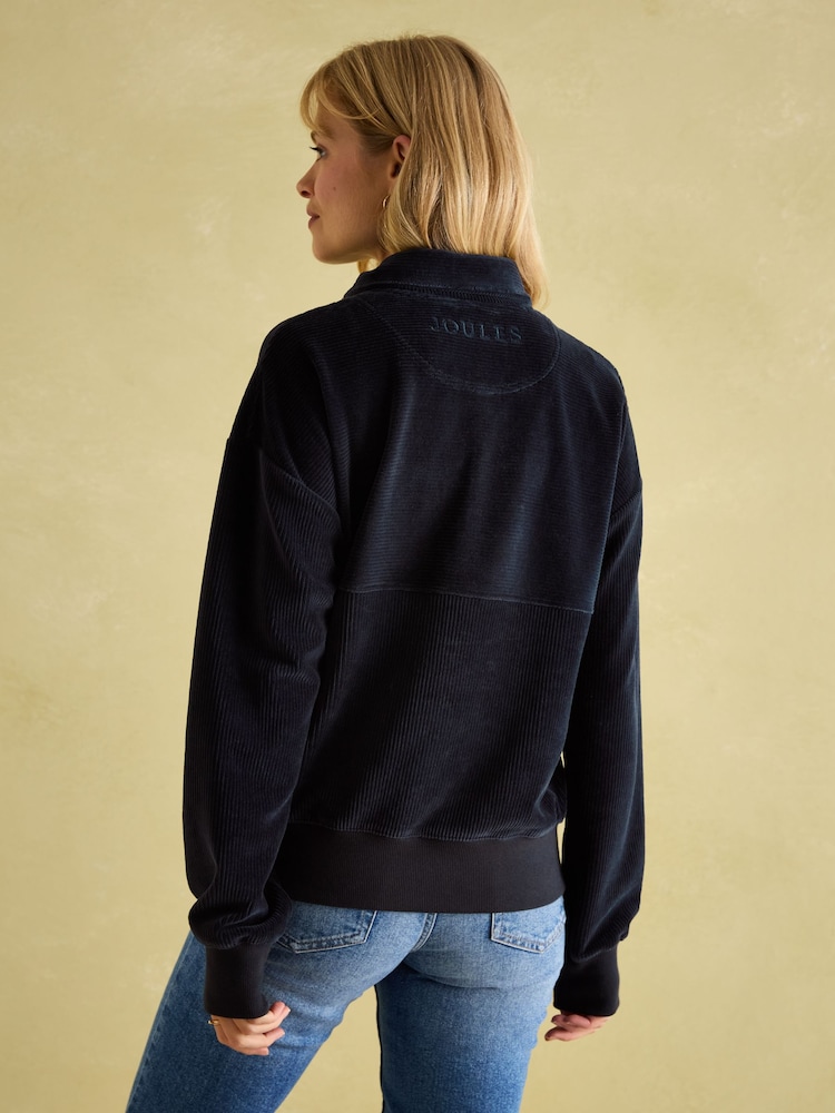 Joules Renee Navy Blue Corduroy Sweatshirt - Image 2 of 7