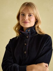 Joules Renee Navy Blue Corduroy Sweatshirt - Image 4 of 7