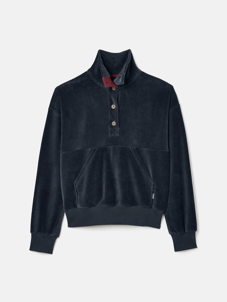 Joules Renee Navy Blue Corduroy Sweatshirt - Image 7 of 7