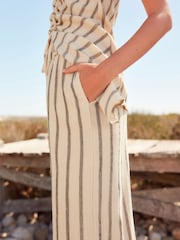 Neutral Stripe Wide Leg Trousers - Image 4 of 6