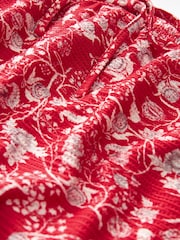 Red Floral Print Elasticated Waist Summer Jersey Skort - Image 5 of 5