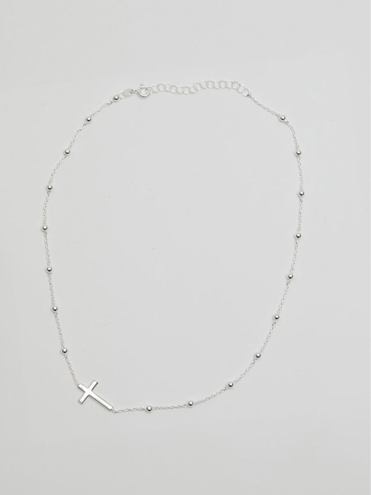 Simply Silver Silver Polished Cross Pendant Necklace - Image 1 of 3