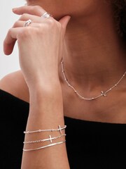 Simply Silver Silver Polished Cross Pendant Necklace - Image 2 of 3