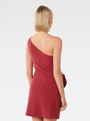 Forever New Red Arabella Rosette Asymmetrical Mini Dress - Image 2 of 5