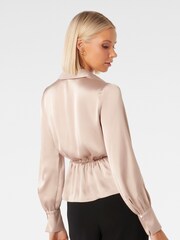 Forever New Natural Ginny Draped Wrap Blouse - Image 2 of 5
