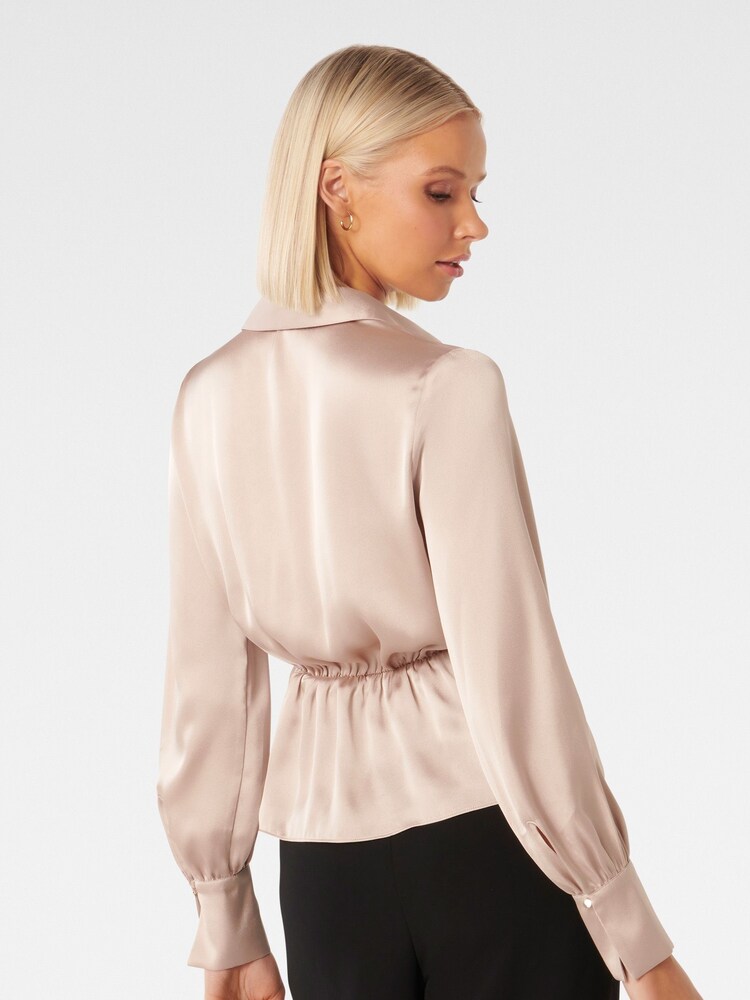 Forever New Natural Ginny Draped Wrap Blouse - Image 2 of 5