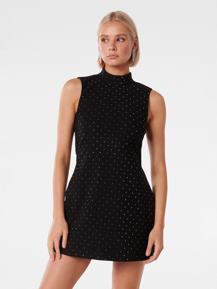 Forever New Black Sophie Embellished Mini Dress - Image 1 of 5 Forever New Black Sophie Embellished Mini Dress - Image 1 of 5