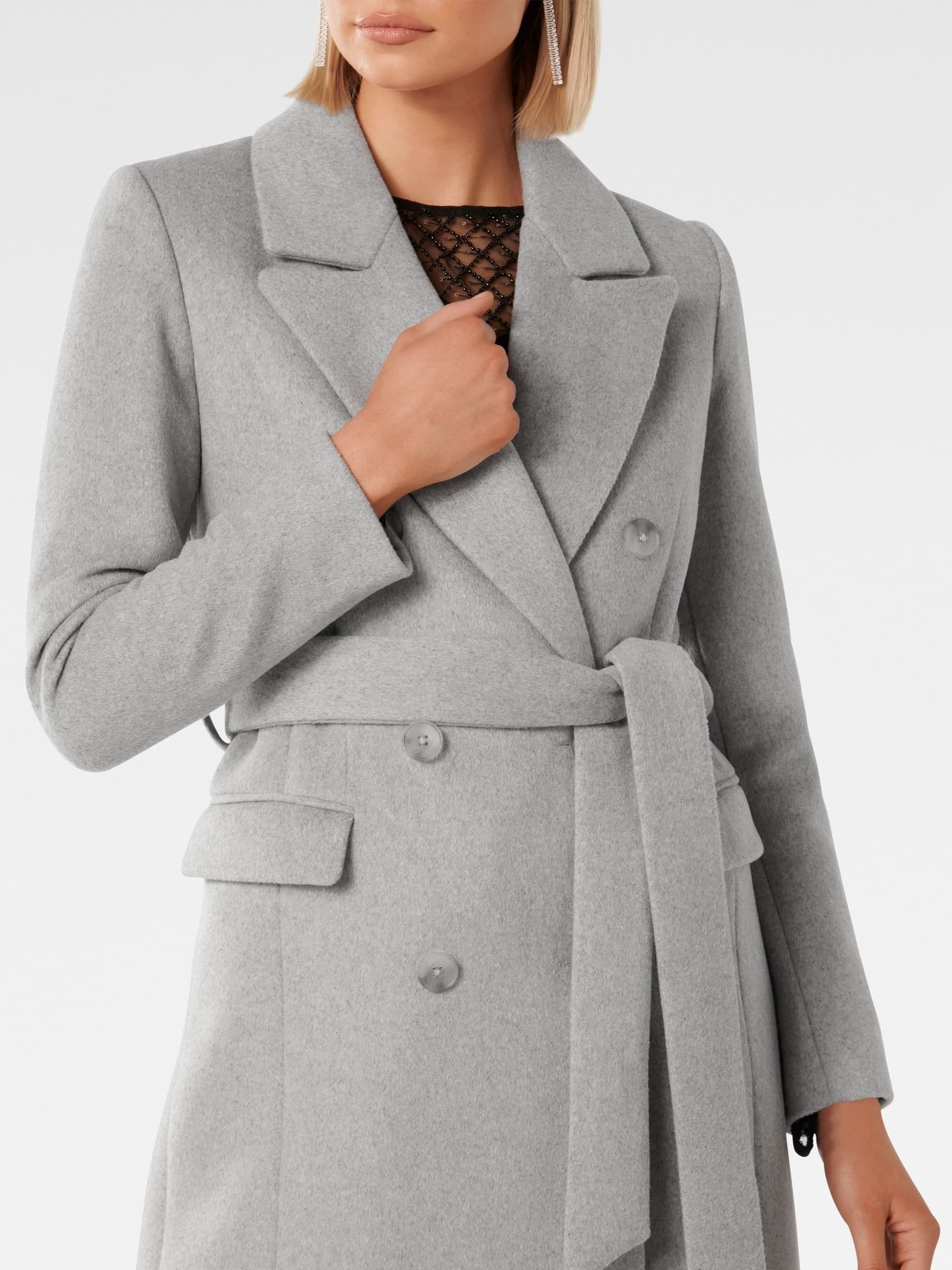 Buy Forever New Grey Charlotte Wrap Coat from Next Luxembourg