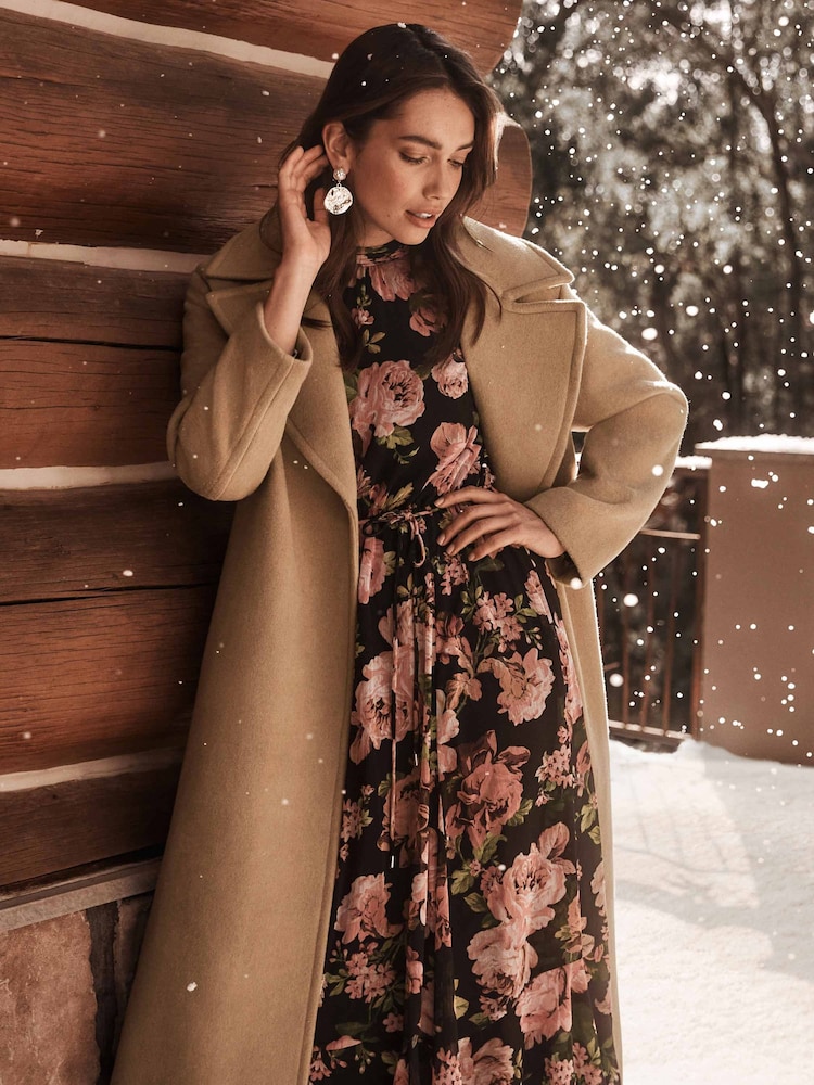 Forever New Brown Priya Wrap Coat - Image 1 of 5