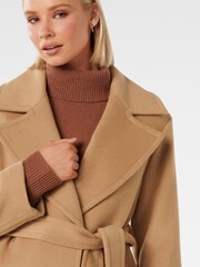 Forever New Brown Priya Wrap Coat - Image 3 of 5
