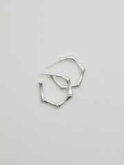 Simply Silver Sterling Silver Tone 925 Bamboo Hoop Earrings - Image 2 of 5