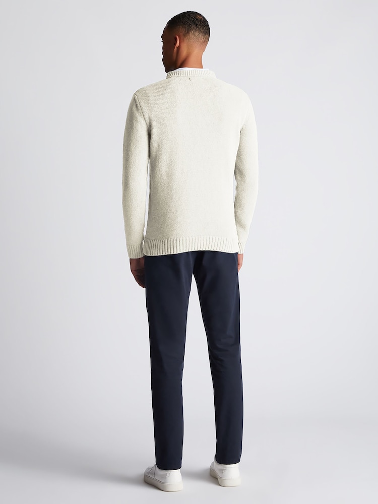 Remus Uomo Cream Tapered Fit Wool-Blend Crew Neck Sweater - Image 2 of 6 Remus Uomo Cream Tapered Fit Wool-Blend Crew Neck Sweater - Image 2 of 6