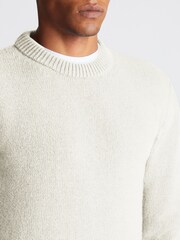 Remus Uomo Cream Tapered Fit Wool-Blend Crew Neck Sweater - Image 5 of 6