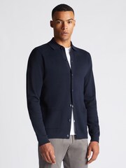 Remus Uomo Blue Slim Fit Long Sleeve Cardigan - Image 1 of 6