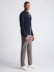 Remus Uomo Blue Slim Fit Long Sleeve Cardigan - Image 3 of 6