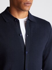 Remus Uomo Blue Slim Fit Long Sleeve Cardigan - Image 5 of 6