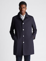 Remus Uomo Blue Regular Fit Showerproof Casual Coat - Image 1 of 6