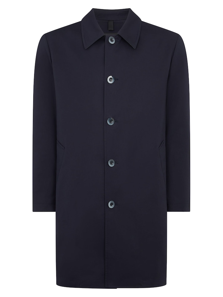 Remus Uomo Blue Regular Fit Showerproof Casual Coat - Image 6 of 6