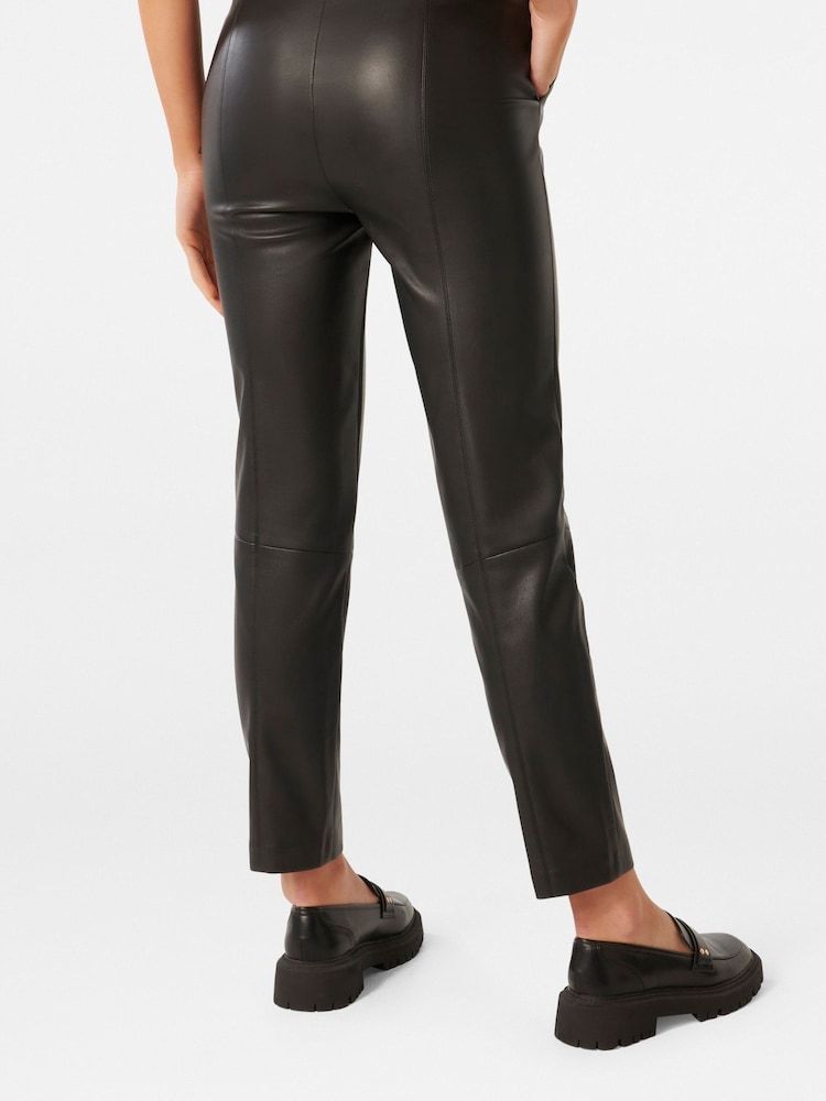 Forever New Black Alexis Vegan Leather Slim Leg Trousers - Image 2 of 5 Forever New Black Alexis Vegan Leather Slim Leg Trousers - Image 2 of 5