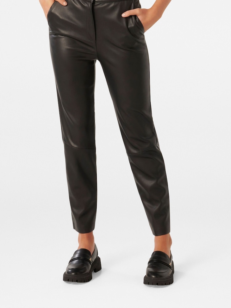 Forever New Black Alexis Vegan Leather Slim Leg Trousers - Image 5 of 5 Forever New Black Alexis Vegan Leather Slim Leg Trousers - Image 5 of 5