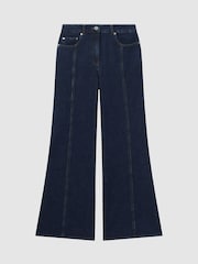 Reiss Dark Blue Juniper Flared Front Seam Jeans - Image 2 of 6