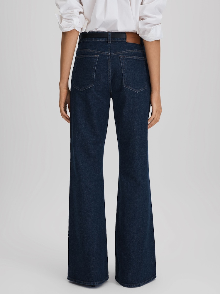 Reiss Dark Blue Juniper Flared Front Seam Jeans - Image 6 of 6
