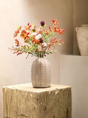 Orange Autumnal Floral Arrangement In Ceramic Vase - Image 1 of 4