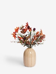 Orange Autumnal Floral Arrangement In Ceramic Vase - Image 3 of 4