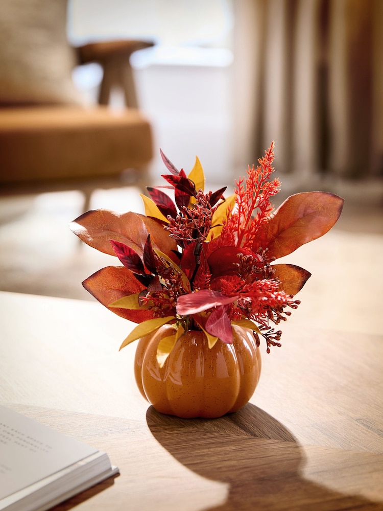 Orange Artificial Pumpkin Arrangement - Image 1 of 3