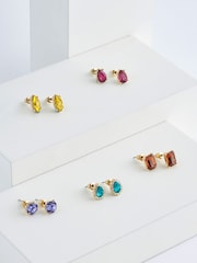 Multicoloured Sparkle Stud Earrings 5 Pack - Image 1 of 1