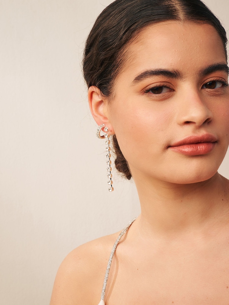 Silver Tone Cupchain Sparkle Earrings Pack - Image 1 of 3