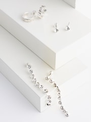 Silver Tone Cupchain Sparkle Earrings Pack - Image 3 of 3
