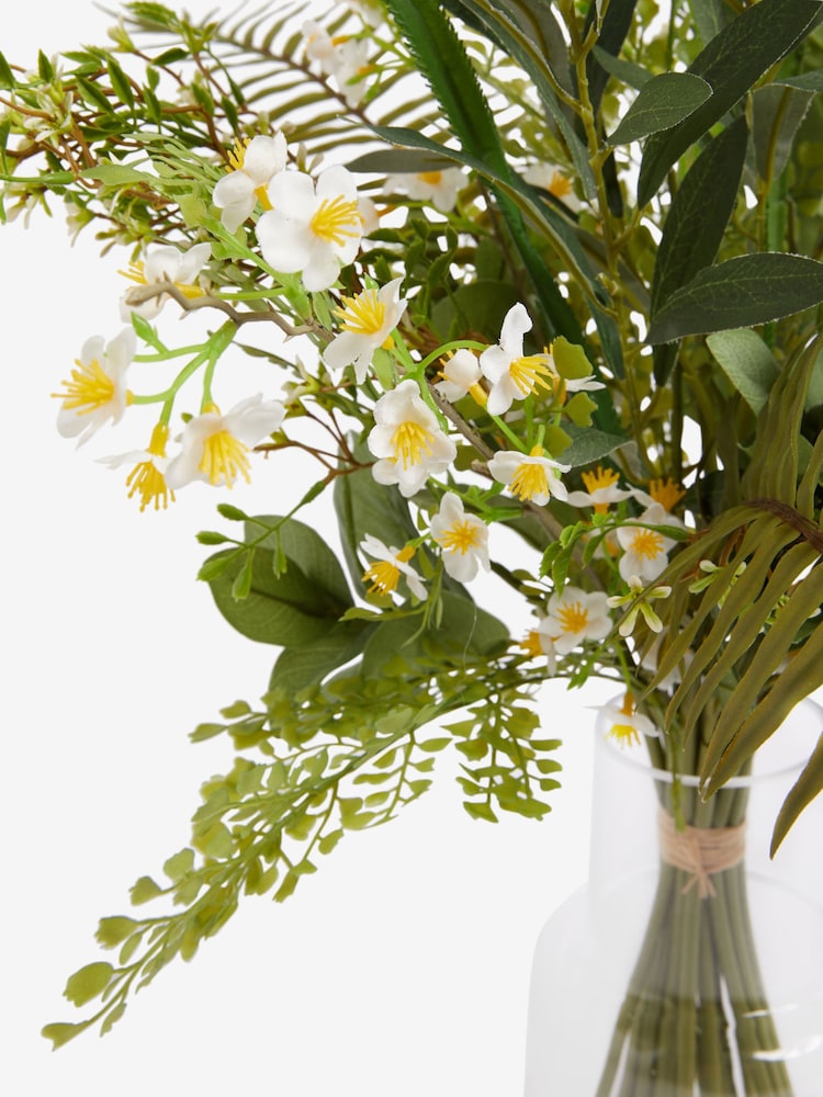 Green Artificial Large Foliage Arrangement In Glass Vase - Image 3 of 3
