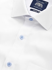 Savile Row Company White Classic Fit Contrast Button Paisley Trim Single Cuff Formal Shirt - Image 4 of 5
