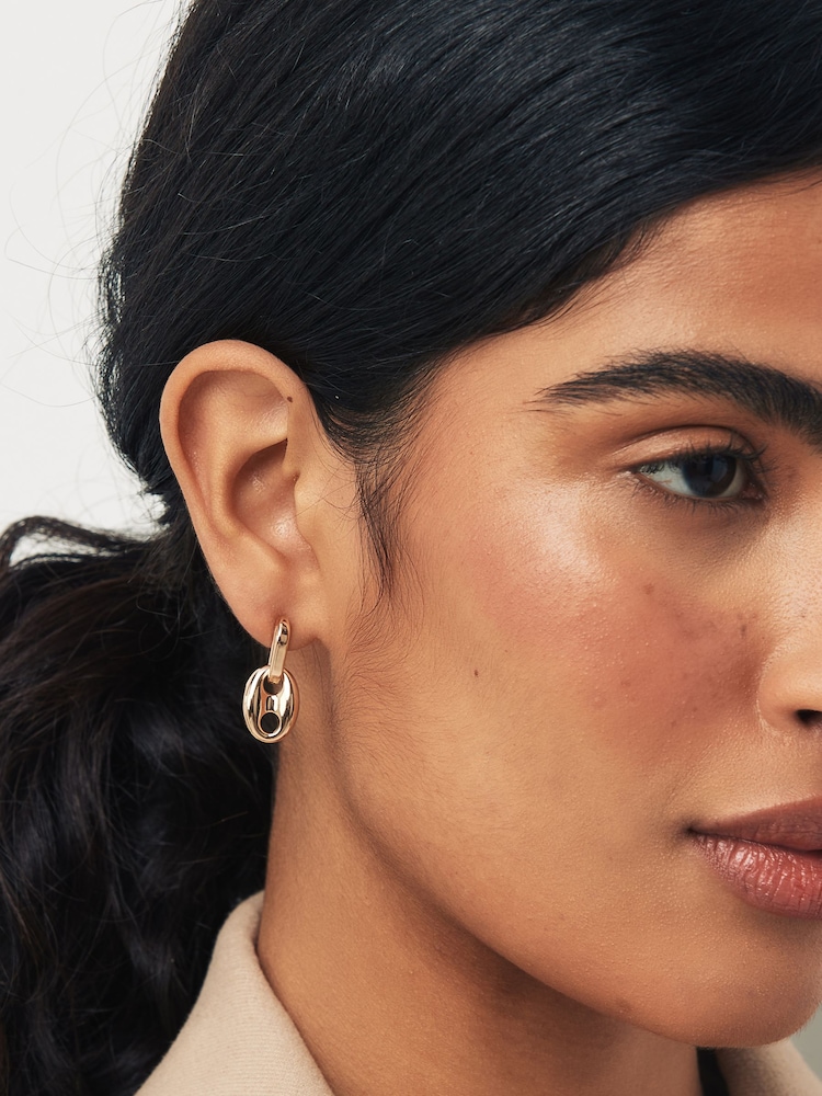 Gold Tone Chain Link Drop Earring Made with Recycled Zinc - Image 1 of 2