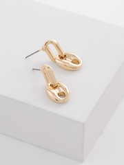 Gold Tone Chain Link Drop Earring Made with Recycled Zinc - Image 2 of 2