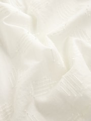 Off White 100% Cotton Textured Long Sleeve Lace Trim Shirt - Image 6 of 6