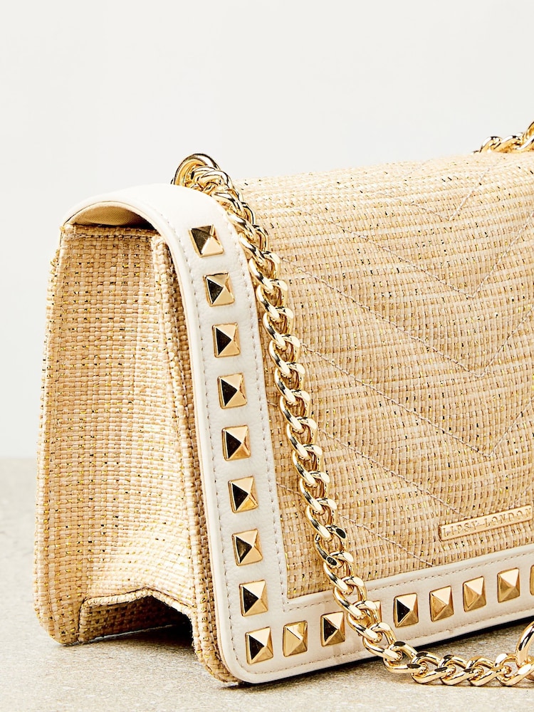 Lipsy Beige Quilted Chain Crossbody Bag - Image 3 of 5